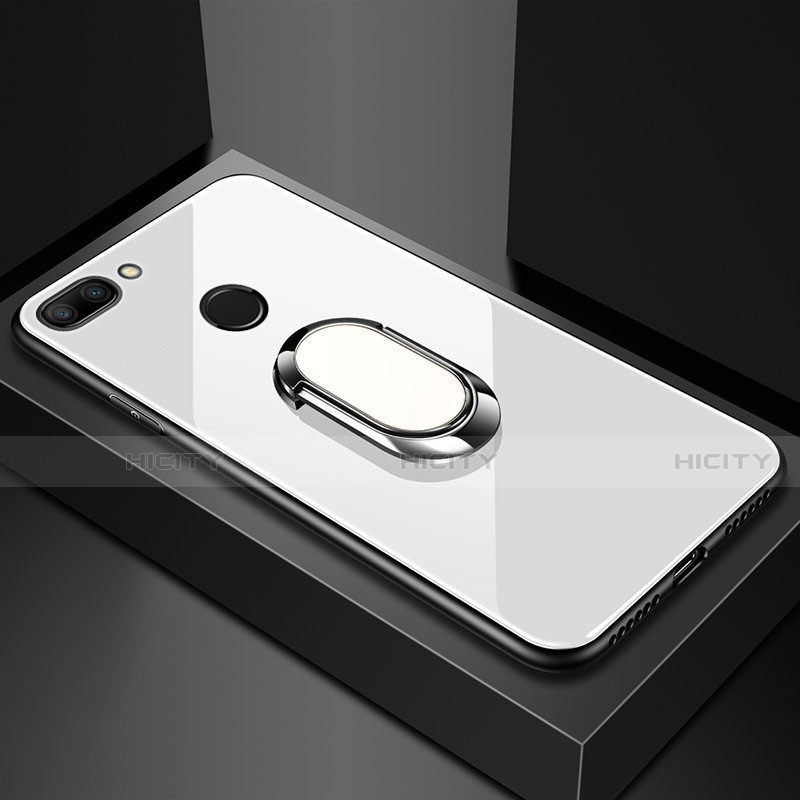 Custodia Silicone Specchio Laterale Cover con Magnetico Anello Supporto per Xiaomi Mi 8 Lite