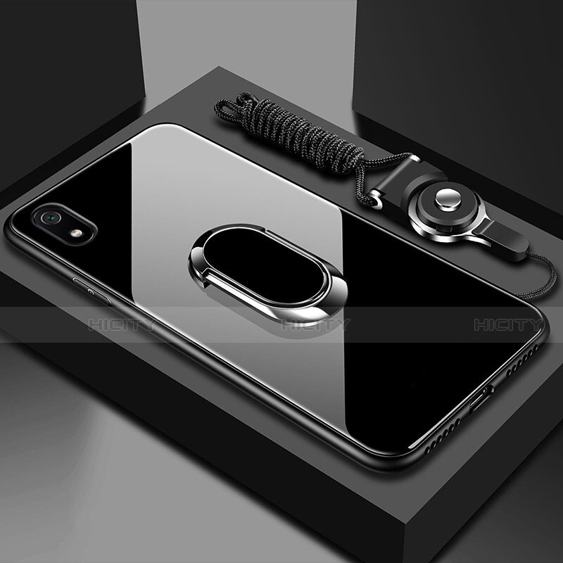 Custodia Silicone Specchio Laterale Cover con Magnetico Anello Supporto per Xiaomi Redmi 7A