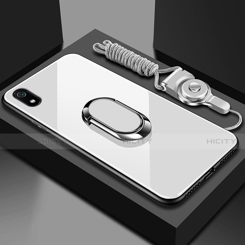 Custodia Silicone Specchio Laterale Cover con Magnetico Anello Supporto per Xiaomi Redmi 7A