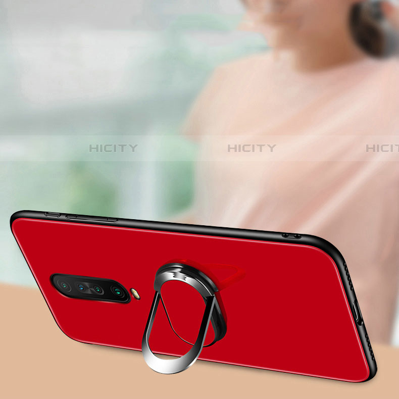 Custodia Silicone Specchio Laterale Cover con Magnetico Anello Supporto per Xiaomi Redmi K30 4G