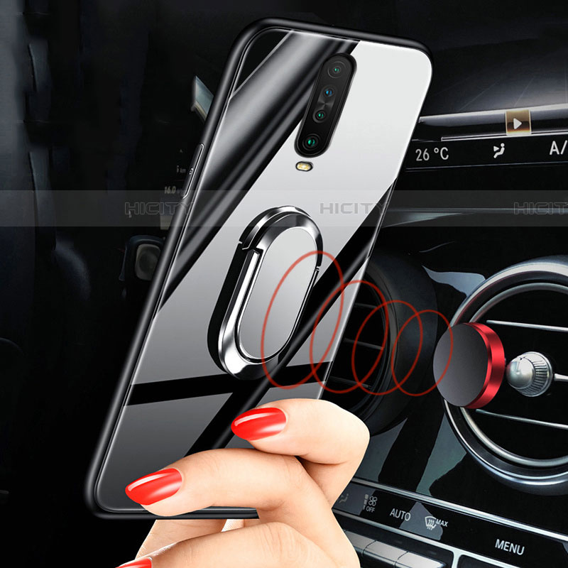 Custodia Silicone Specchio Laterale Cover con Magnetico Anello Supporto per Xiaomi Redmi K30i 5G