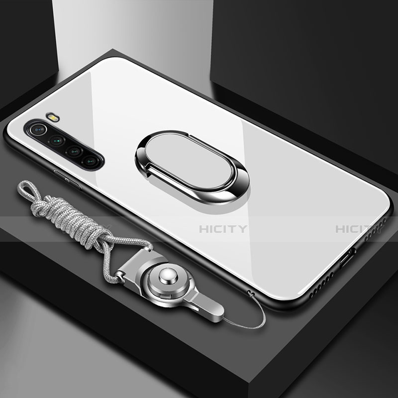 Custodia Silicone Specchio Laterale Cover con Magnetico Anello Supporto per Xiaomi Redmi Note 8T
