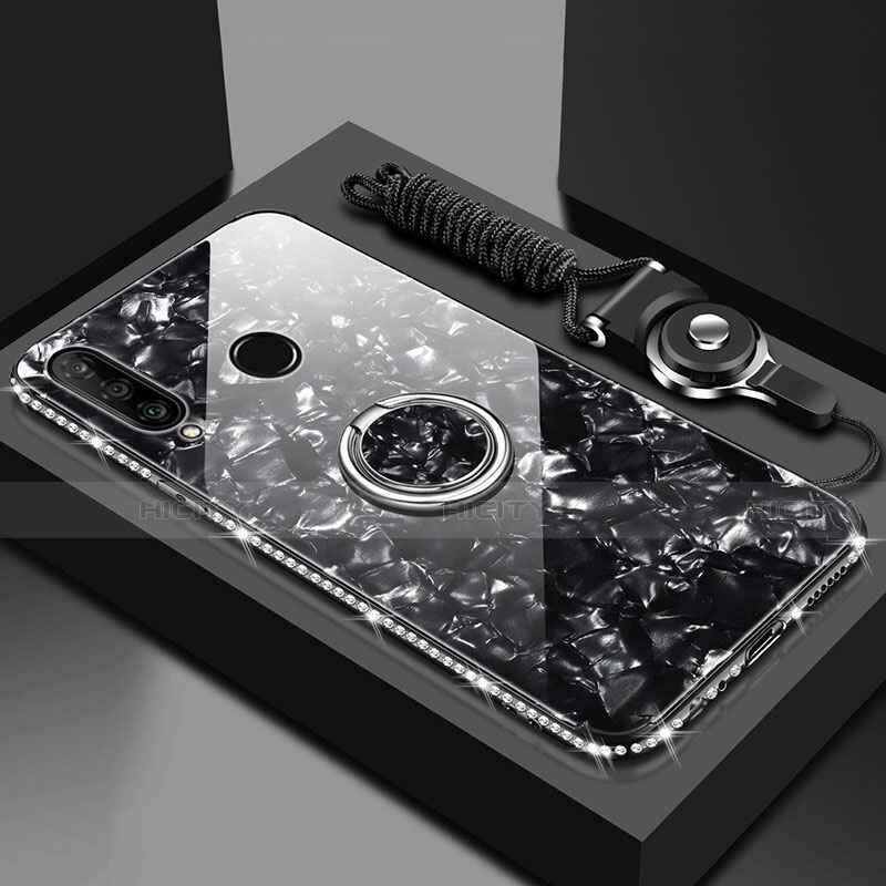 Custodia Silicone Specchio Laterale Cover con Magnetico Anello Supporto T01 per Huawei Honor 20 Lite
