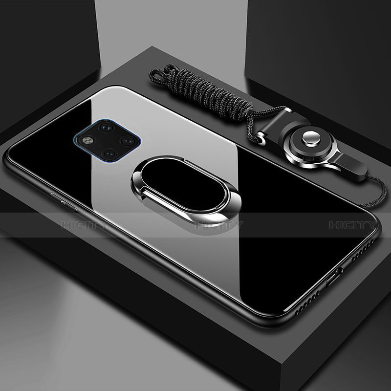 Custodia Silicone Specchio Laterale Cover con Magnetico Anello Supporto T01 per Huawei Mate 20 Pro