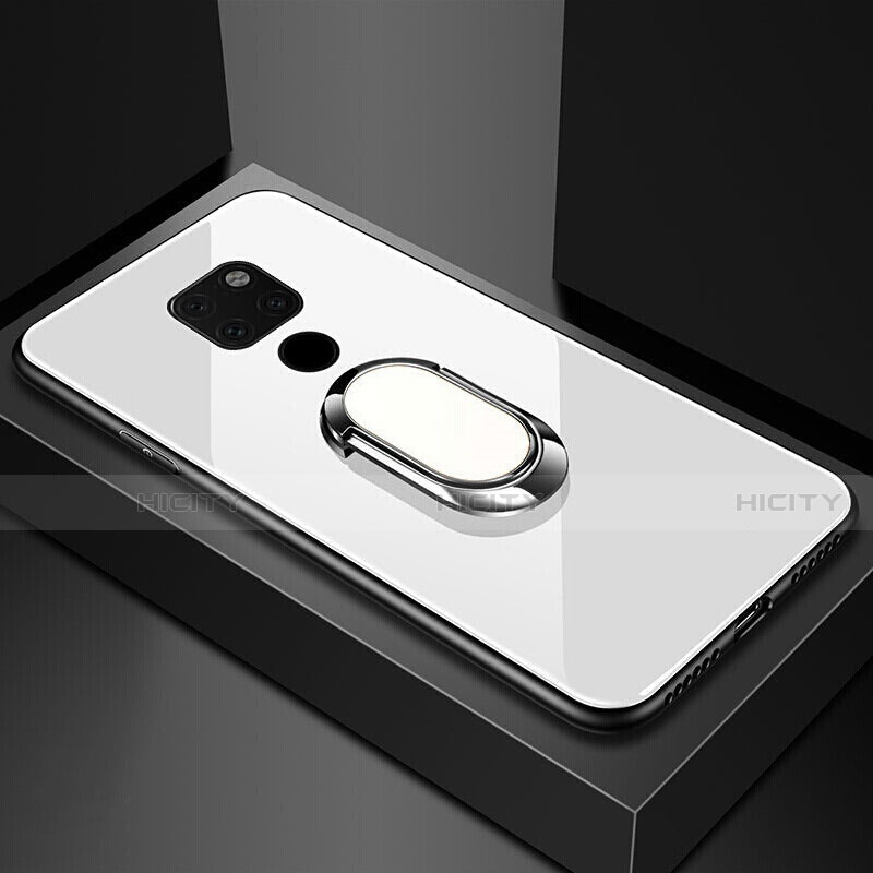 Custodia Silicone Specchio Laterale Cover con Magnetico Anello Supporto T01 per Huawei Mate 20 X 5G