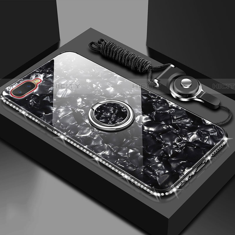 Custodia Silicone Specchio Laterale Cover con Magnetico Anello Supporto T01 per Oppo RX17 Neo