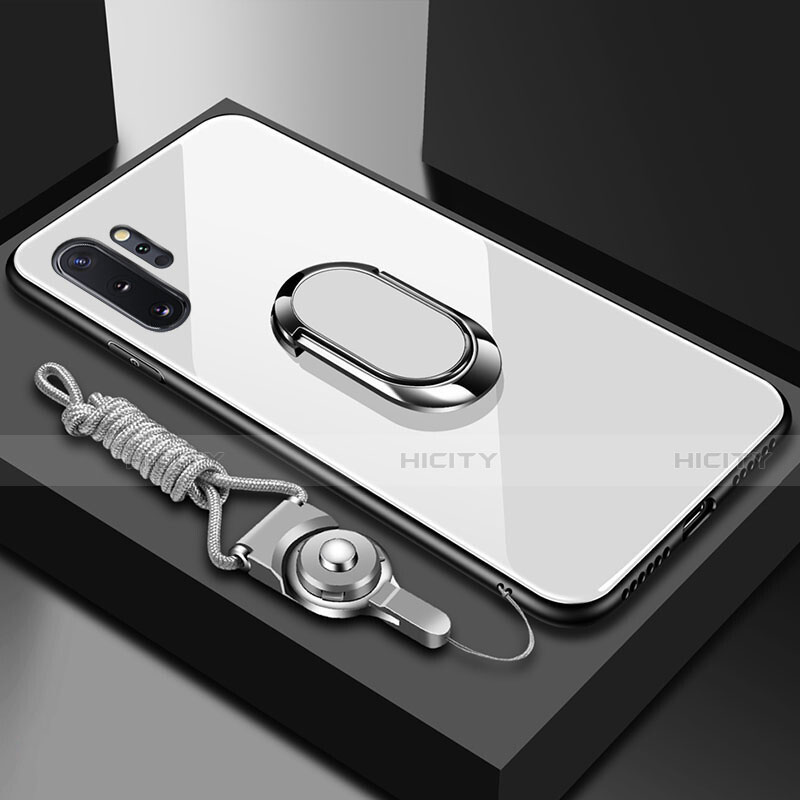 Custodia Silicone Specchio Laterale Cover con Magnetico Anello Supporto T01 per Samsung Galaxy Note 10 Plus 5G