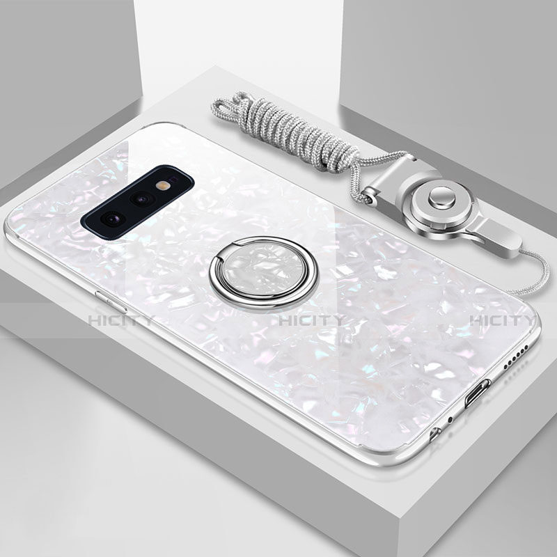 Custodia Silicone Specchio Laterale Cover con Magnetico Anello Supporto T01 per Samsung Galaxy S10e