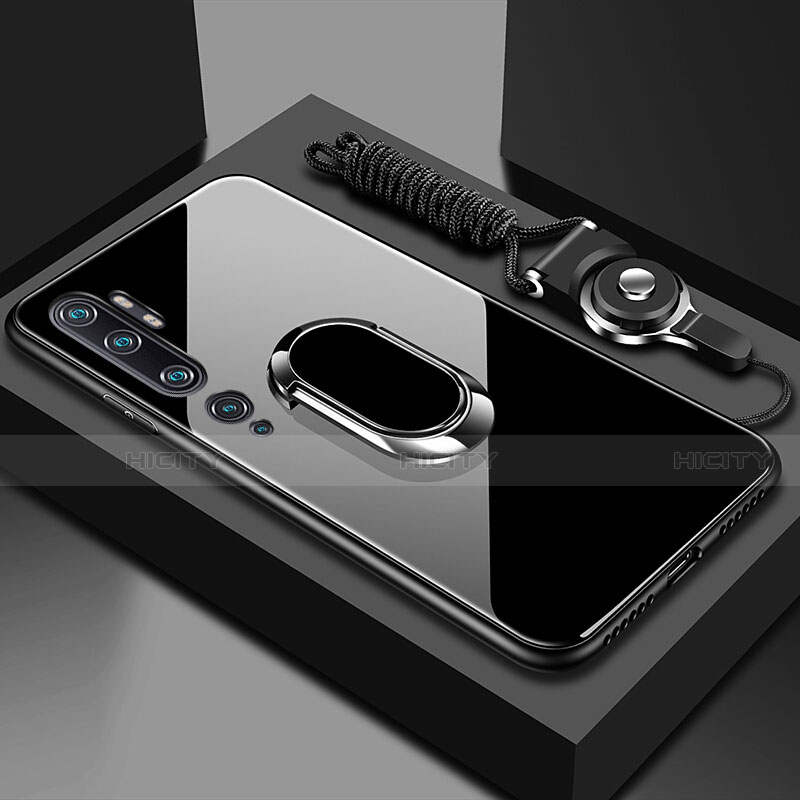Custodia Silicone Specchio Laterale Cover con Magnetico Anello Supporto T01 per Xiaomi Mi Note 10 Pro