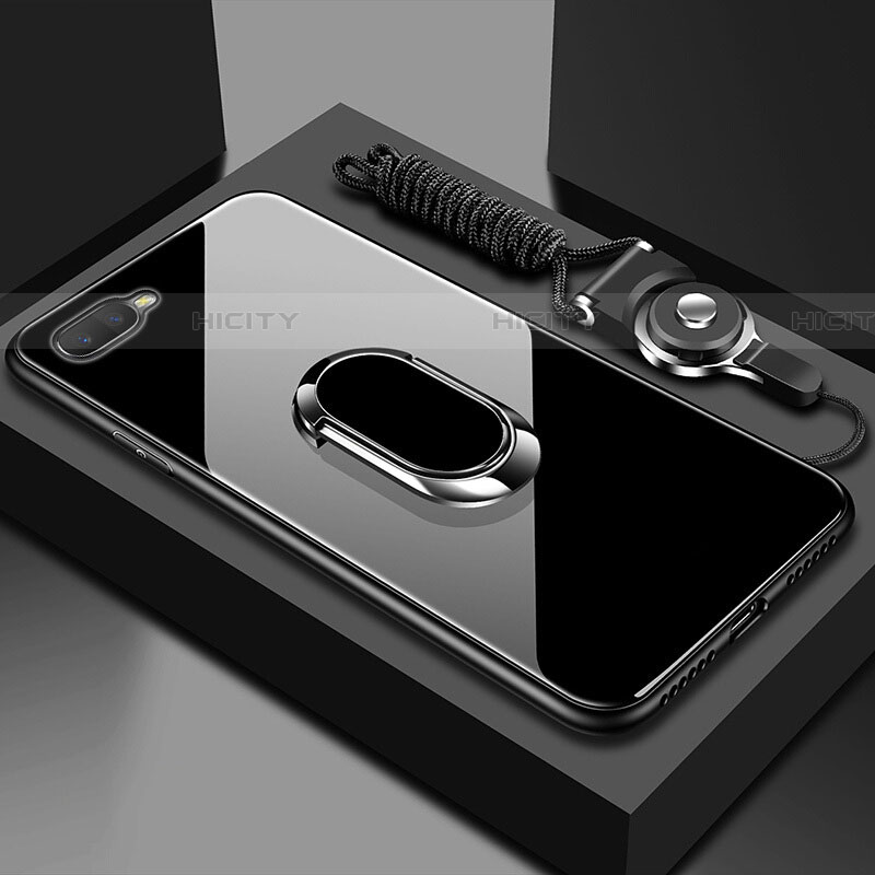 Custodia Silicone Specchio Laterale Cover con Magnetico Anello Supporto T02 per Oppo RX17 Neo