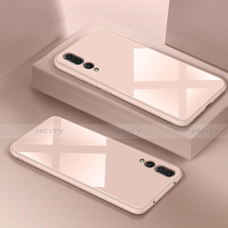 Custodia Silicone Specchio Laterale Cover F02 per Huawei P20 Pro Rosa