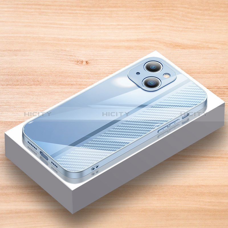 Custodia Silicone Specchio Laterale Cover JL1 per Apple iPhone 13 Blu