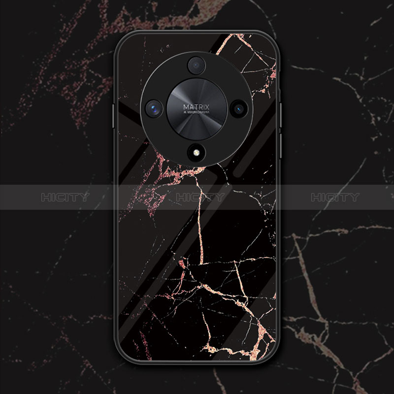 Custodia Silicone Specchio Laterale Cover LS1 per Huawei Honor X9b 5G Oro e Nero