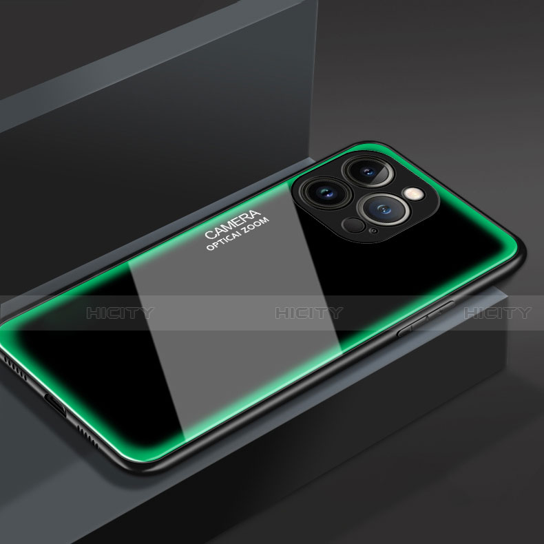 Custodia Silicone Specchio Laterale Cover M01 per Apple iPhone 13 Pro Verde