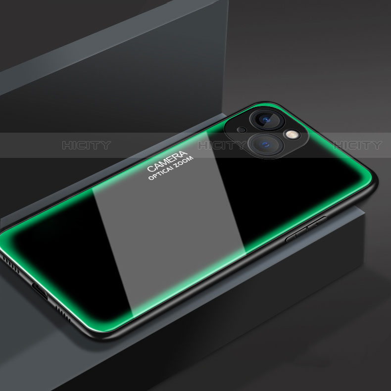 Custodia Silicone Specchio Laterale Cover M01 per Apple iPhone 13 Verde