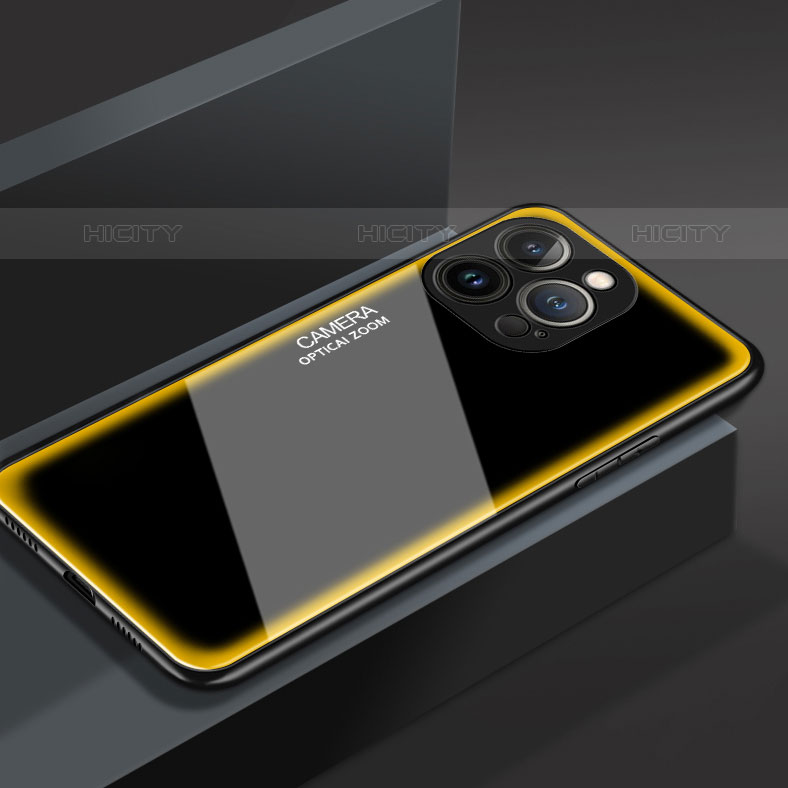 Custodia Silicone Specchio Laterale Cover M01 per Apple iPhone 15 Pro Giallo