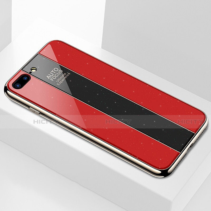Custodia Silicone Specchio Laterale Cover M01 per Apple iPhone 7 Plus Rosso
