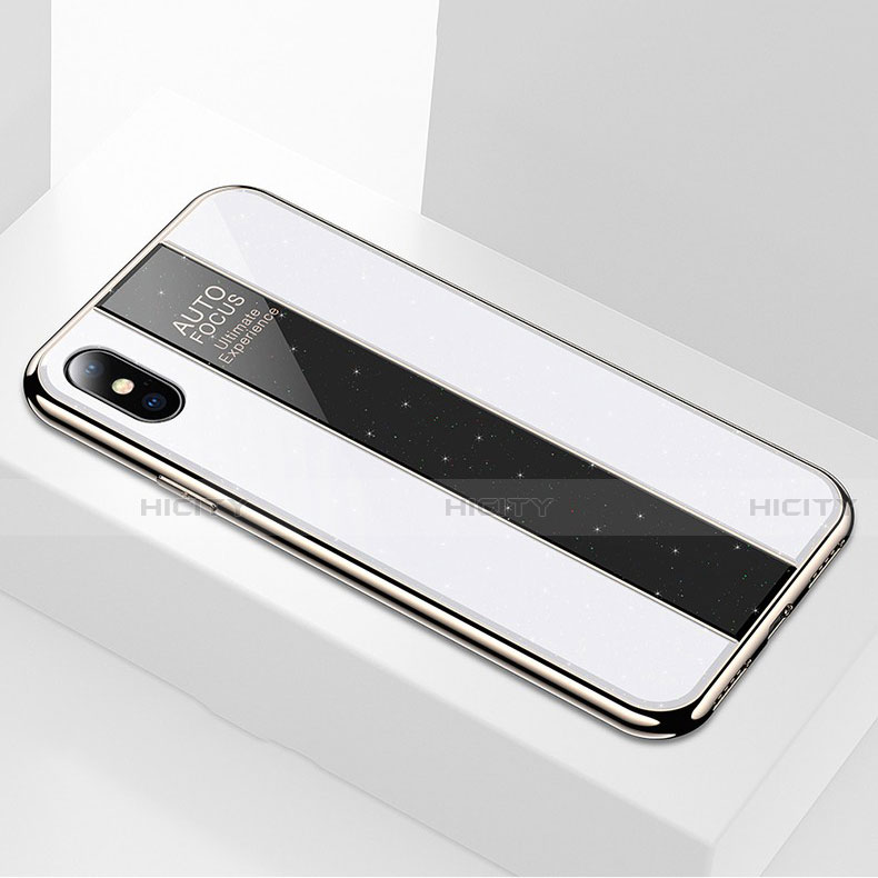 Custodia Silicone Specchio Laterale Cover M01 per Apple iPhone Xs Max Bianco