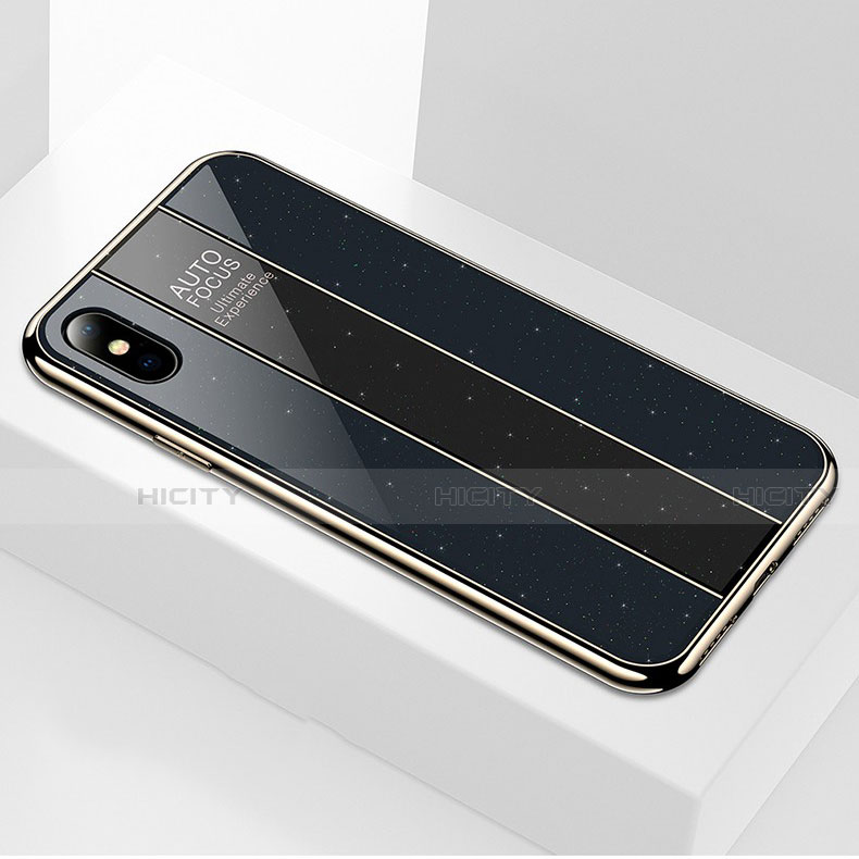 Custodia Silicone Specchio Laterale Cover M01 per Apple iPhone Xs Nero