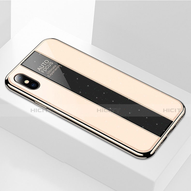 Custodia Silicone Specchio Laterale Cover M01 per Apple iPhone Xs Oro