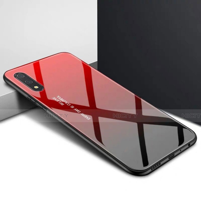 Custodia Silicone Specchio Laterale Cover M01 per Huawei Honor 9X Rosso