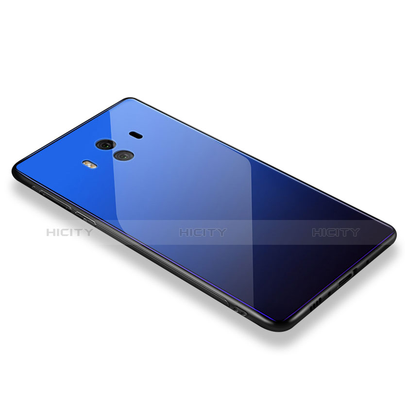 Custodia Silicone Specchio Laterale Cover M01 per Huawei Mate 10 Blu