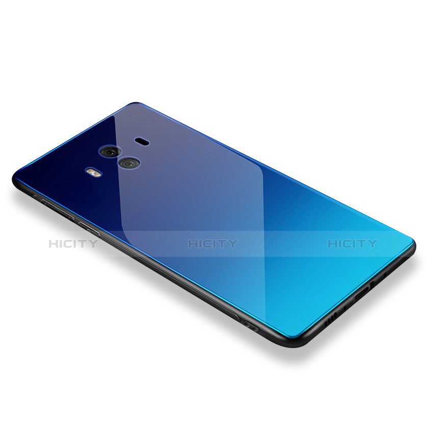Custodia Silicone Specchio Laterale Cover M01 per Huawei Mate 10 Cielo Blu