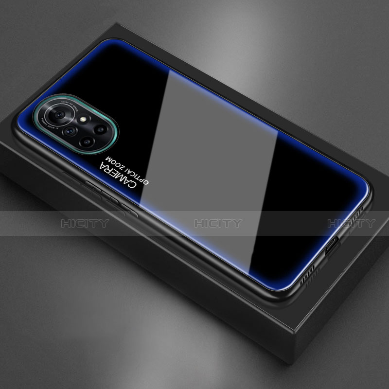 Custodia Silicone Specchio Laterale Cover M01 per Huawei Nova 8 5G Blu