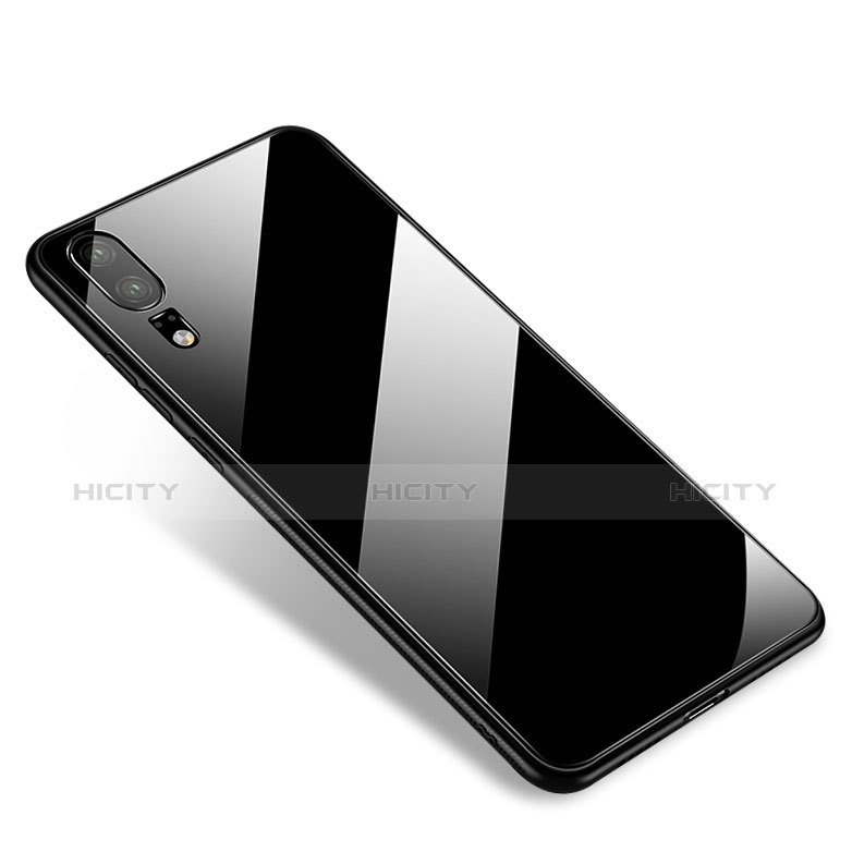 Custodia Silicone Specchio Laterale Cover M01 per Huawei P20 Nero