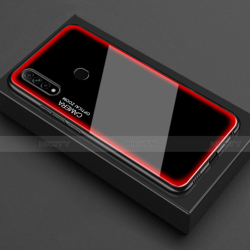 Custodia Silicone Specchio Laterale Cover M01 per Oppo A31 Rosso