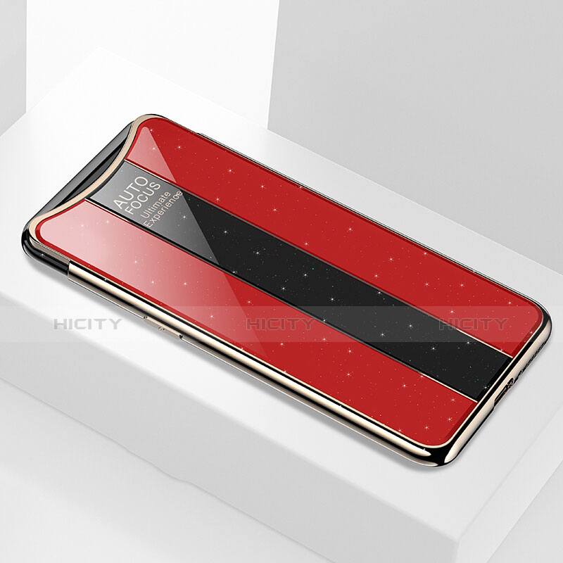 Custodia Silicone Specchio Laterale Cover M01 per Oppo Find X Super Flash Edition Rosso