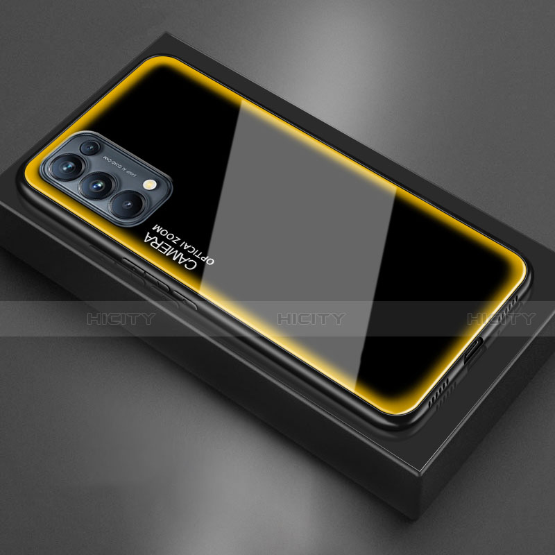 Custodia Silicone Specchio Laterale Cover M01 per Oppo Find X3 Lite 5G Giallo