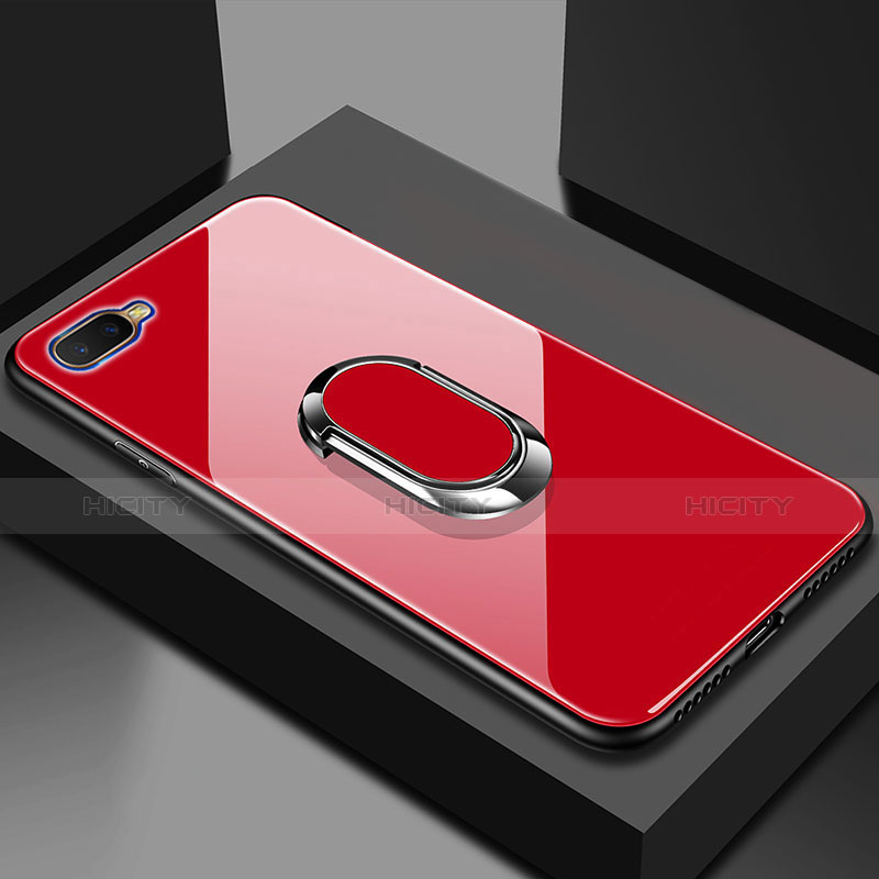 Custodia Silicone Specchio Laterale Cover M01 per Oppo R15X Rosso