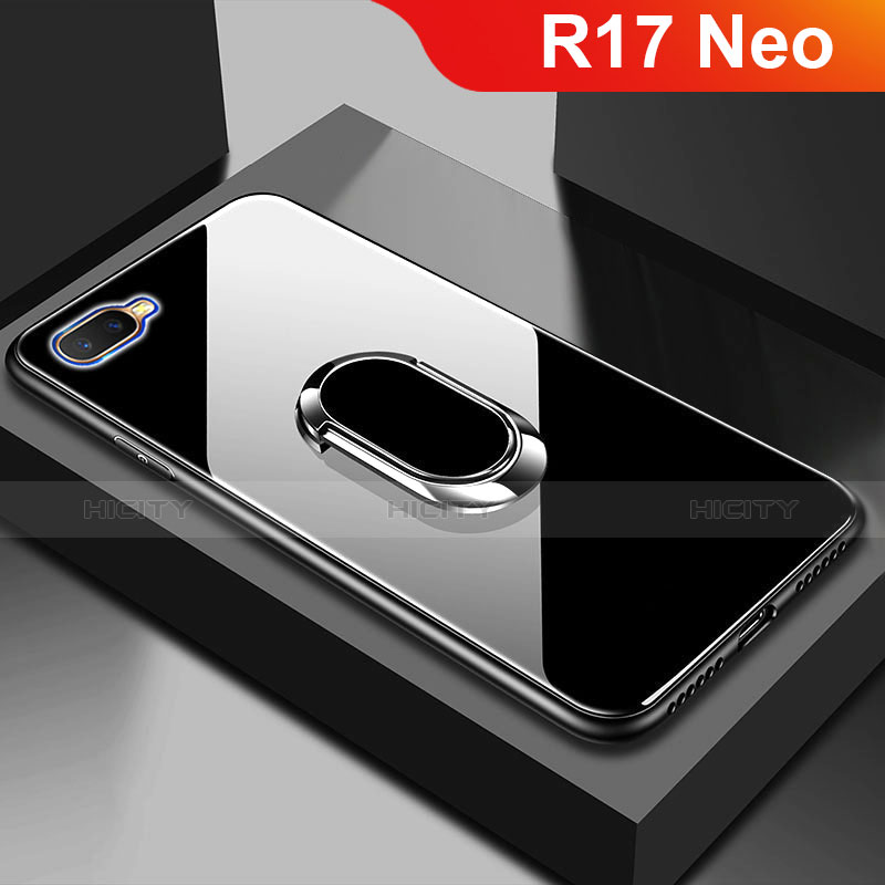 Custodia Silicone Specchio Laterale Cover M01 per Oppo R17 Neo Nero