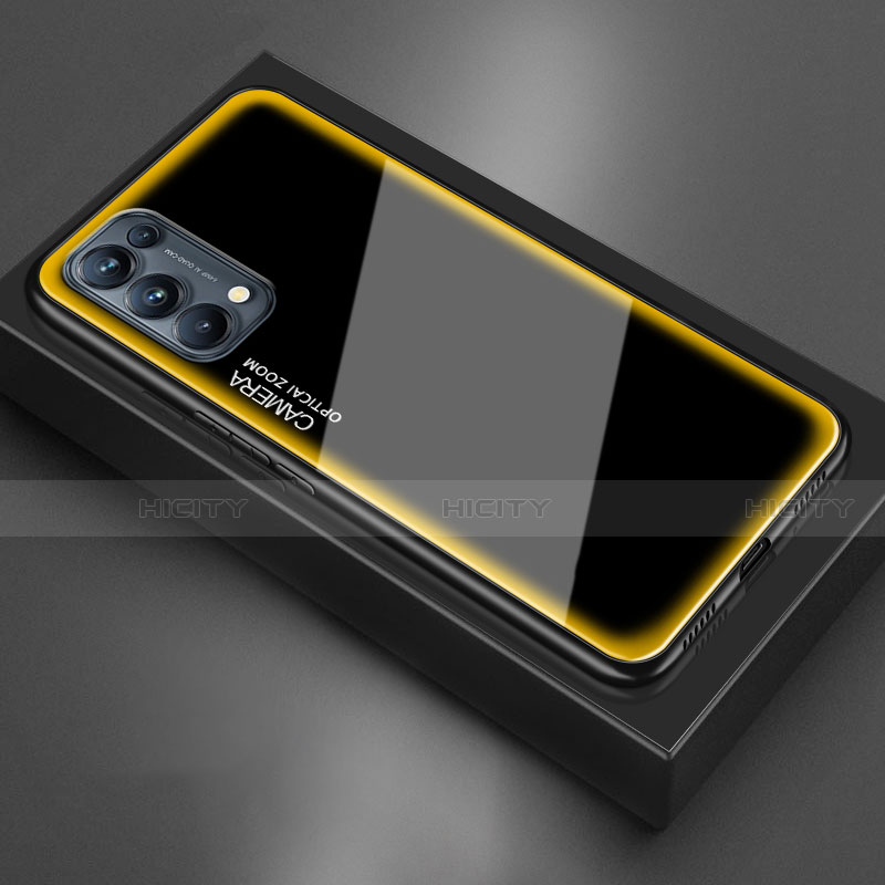 Custodia Silicone Specchio Laterale Cover M01 per Oppo Reno5 5G Giallo