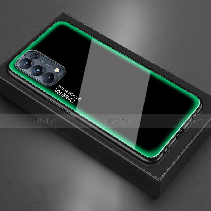 Custodia Silicone Specchio Laterale Cover M01 per Oppo Reno5 5G Verde