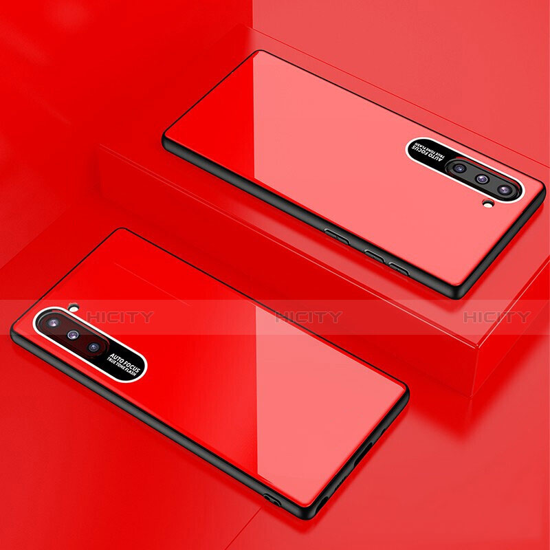 Custodia Silicone Specchio Laterale Cover M01 per Samsung Galaxy Note 10 Rosso