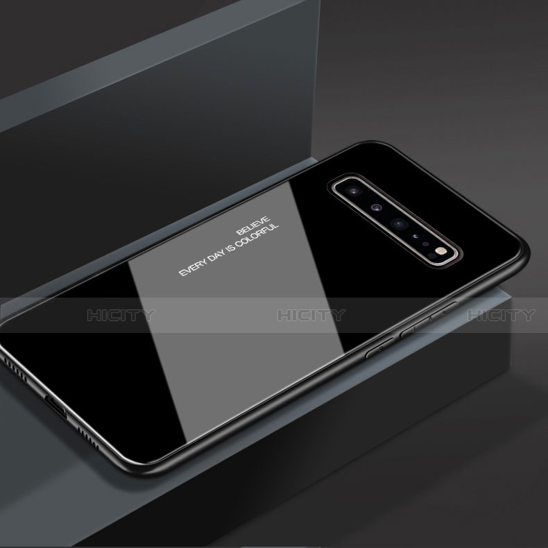 Custodia Silicone Specchio Laterale Cover M01 per Samsung Galaxy S10 5G SM-G977B Nero