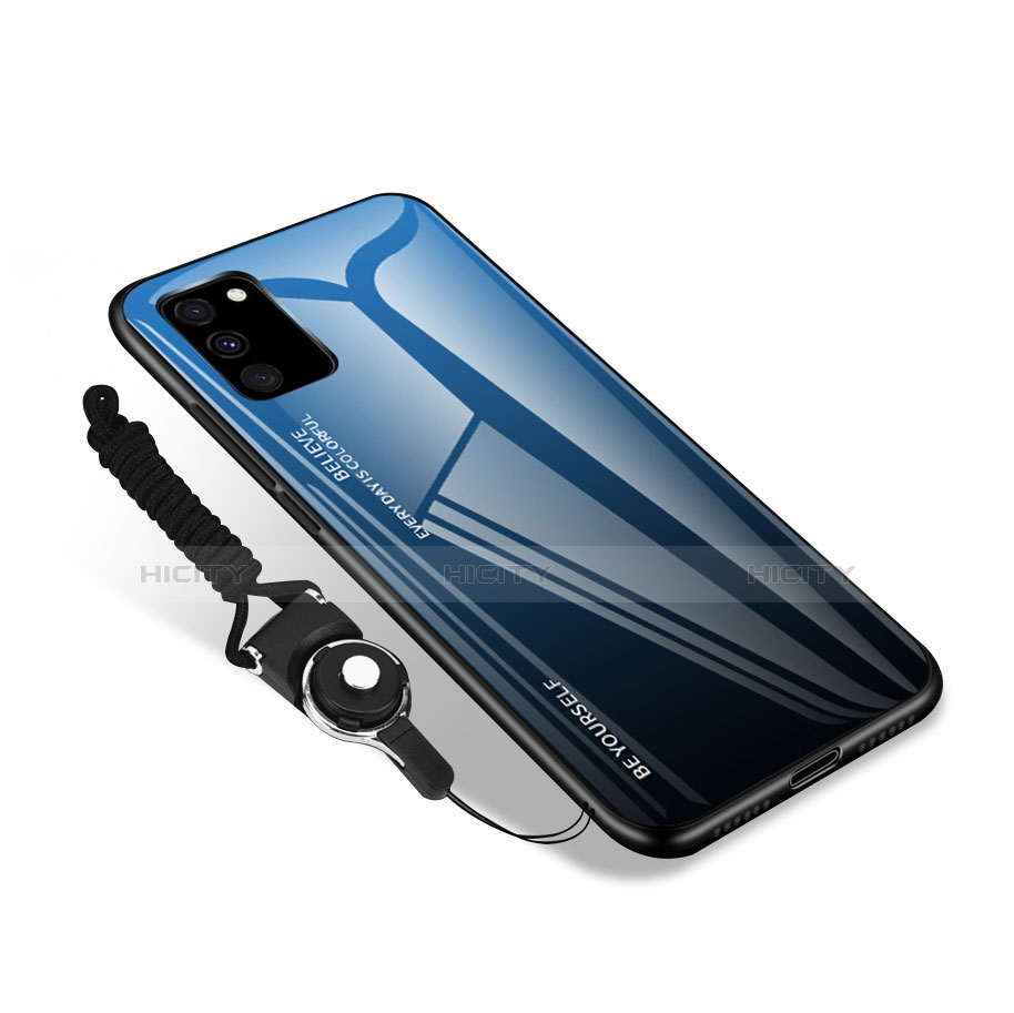 Custodia Silicone Specchio Laterale Cover M01 per Samsung Galaxy S20 FE 2022 5G Blu