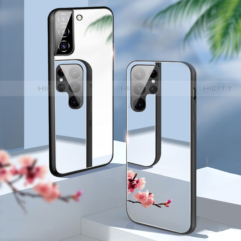Custodia Silicone Specchio Laterale Cover M01 per Samsung Galaxy S21 Ultra 5G