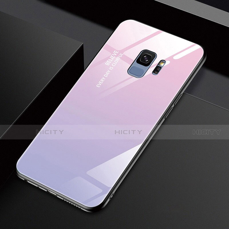 Custodia Silicone Specchio Laterale Cover M01 per Samsung Galaxy S9 Rosa