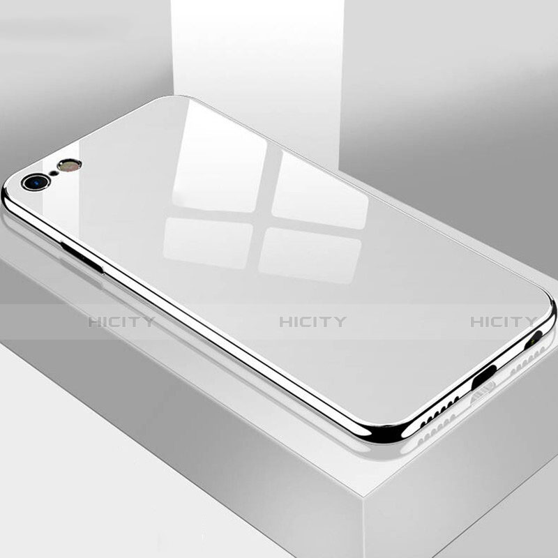Custodia Silicone Specchio Laterale Cover M02 per Apple iPhone 6 Plus Bianco