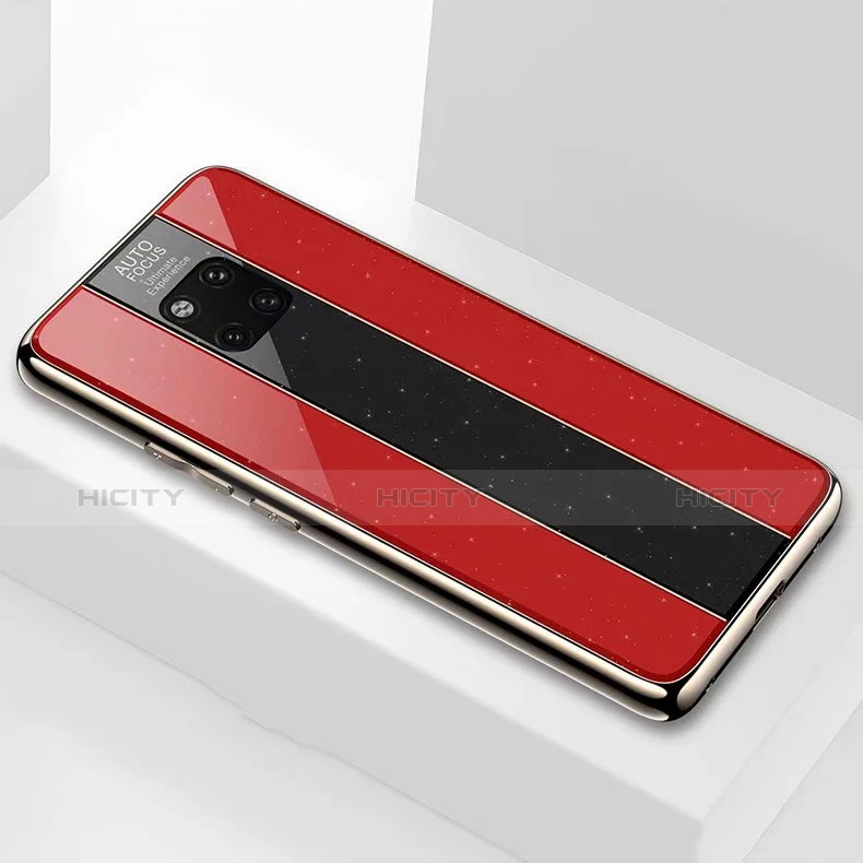 Custodia Silicone Specchio Laterale Cover M02 per Huawei Mate 20 Pro Rosso