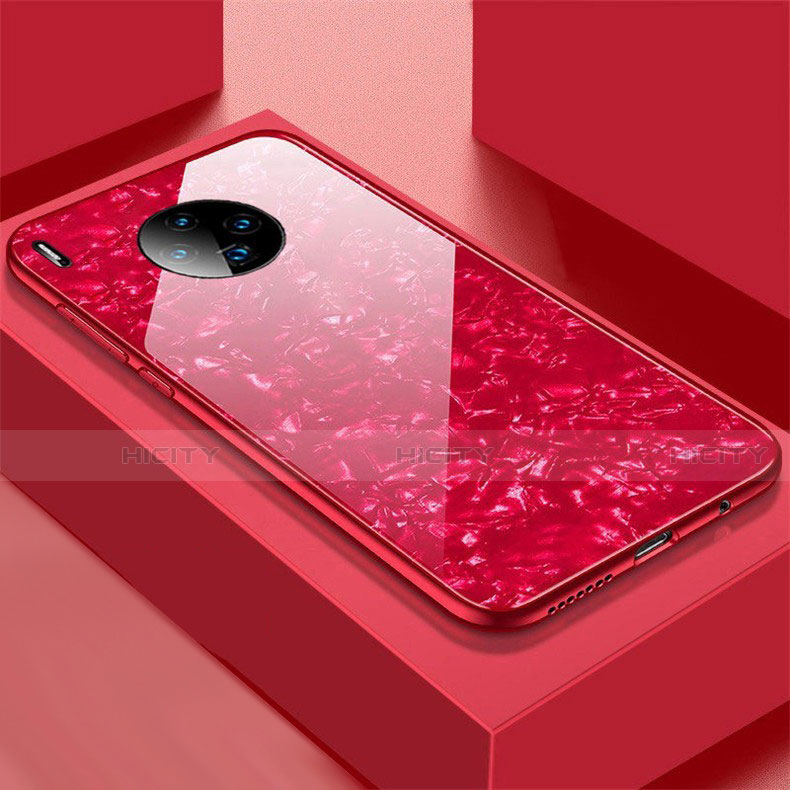 Custodia Silicone Specchio Laterale Cover M02 per Huawei Mate 30 5G Rosso