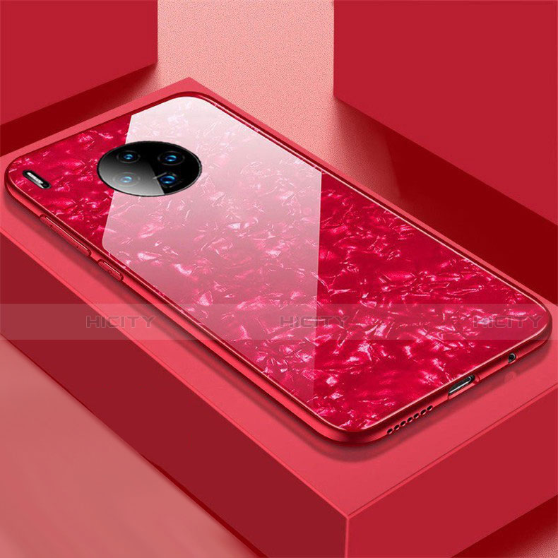 Custodia Silicone Specchio Laterale Cover M02 per Huawei Mate 30 Pro Rosso