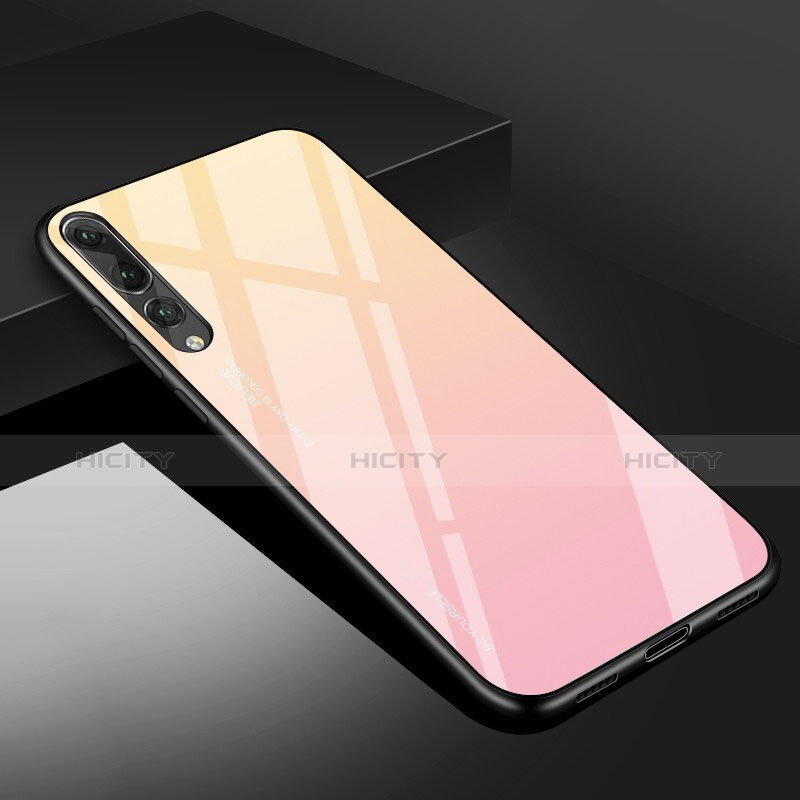 Custodia Silicone Specchio Laterale Cover M02 per Huawei P20 Pro Rosa