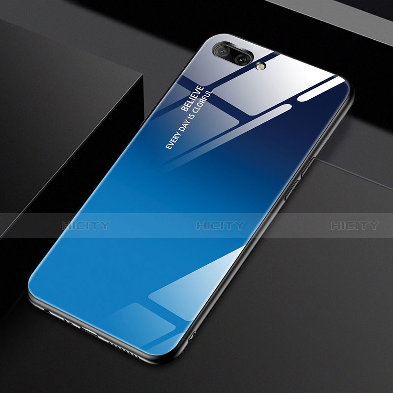Custodia Silicone Specchio Laterale Cover M02 per Oppo AX5 Blu
