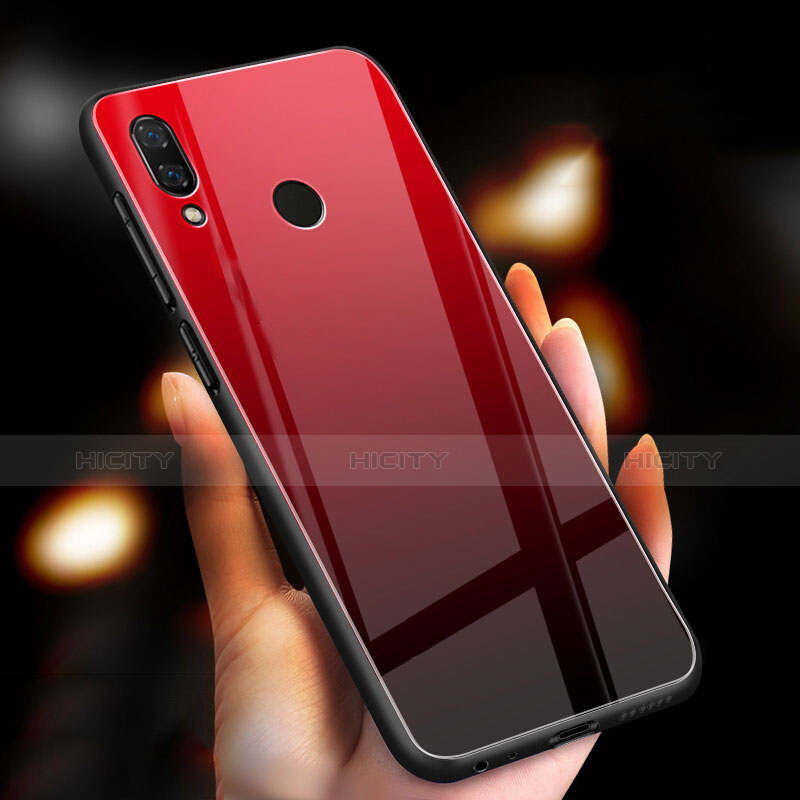 Custodia Silicone Specchio Laterale Cover M03 per Huawei Honor 10 Lite Rosso
