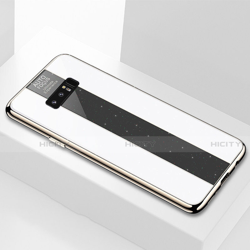 Custodia Silicone Specchio Laterale Cover M03 per Samsung Galaxy Note 8 Bianco