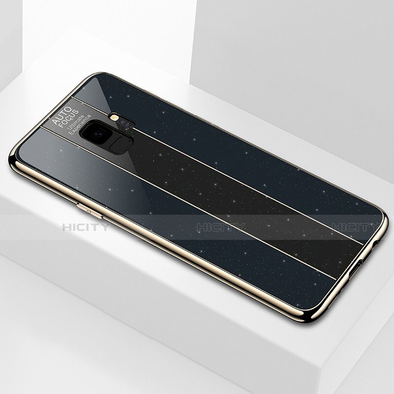 Custodia Silicone Specchio Laterale Cover M03 per Samsung Galaxy S9 Nero